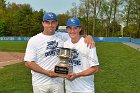 Baseball vs Babson  Wheaton College Baseball players celebrate their victory over Babson to win the NEWMAC Championship for the third year in a row. - (Photo by Keith Nordstrom) : Wheaton, baseball, NEWMAC